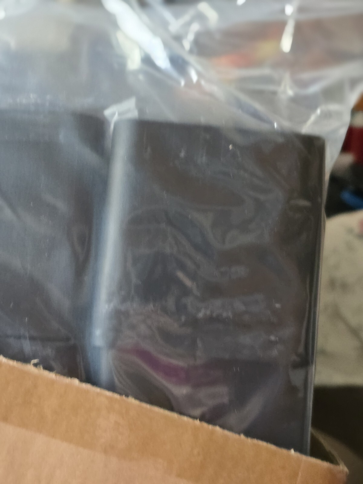 4 PC Black Plastic Two In One Riser Set For Bed Etc. NIB