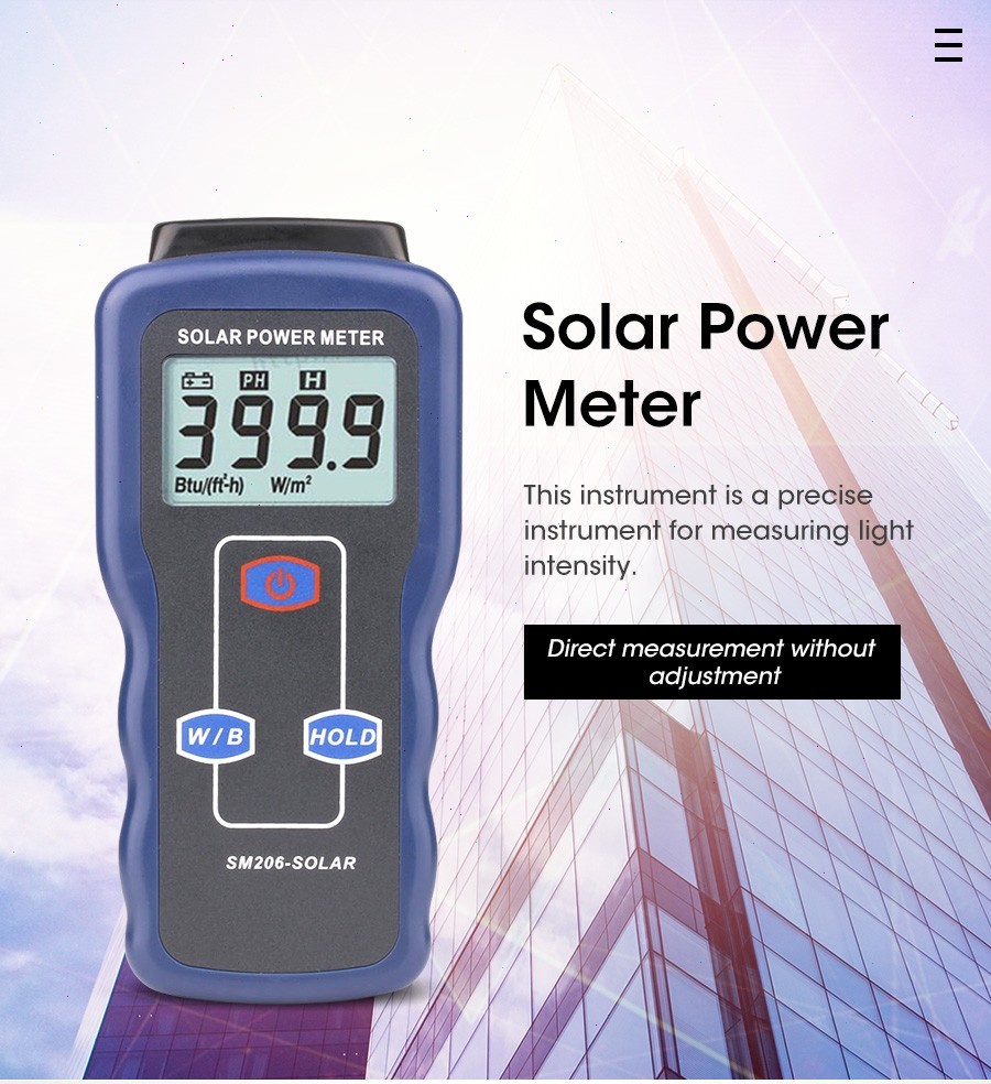 Solar Power Meter Solar Radiation Meter Tester For Testing Sun Light Radiation