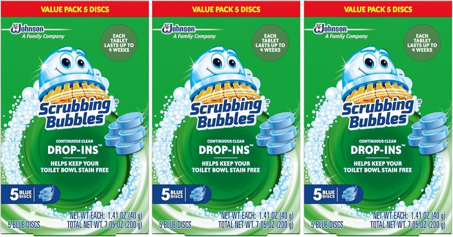 Scrubbing Bubbles Toilet Tablets, Continuous Clean Toilet Drop Ins  3 pack 15 ct