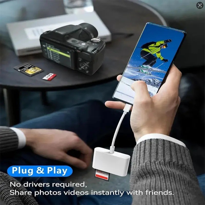 Type C SD TF Card Reader USB C OTG Adapter Memory Card Reader