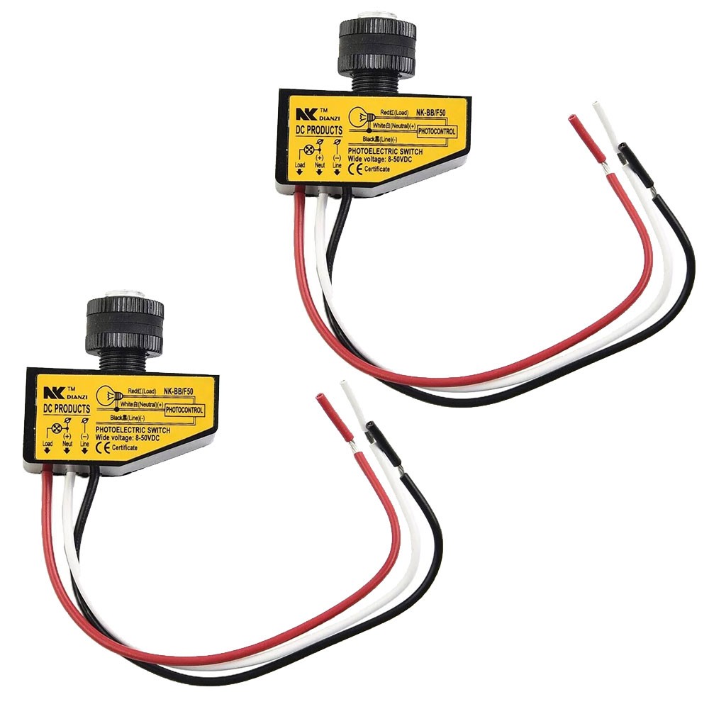 DC12V-48V Dusk To Dawn Photocell Light Switch 8-50V Light Sensor Control Switch#