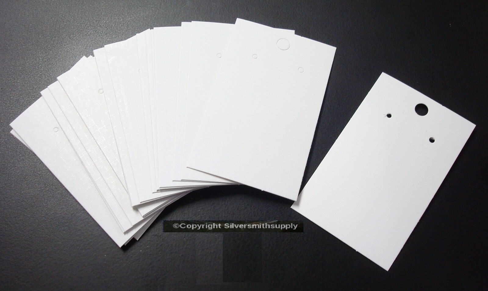 White earring jewelry display cards pierced earrings peg hook ready 25PC JD034s
