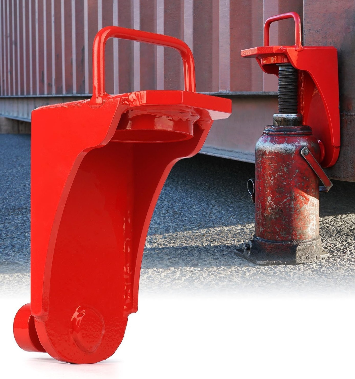 Heavy Duty Shipping Container Jack Lug with U-Shaped Handle, Storage Leveler