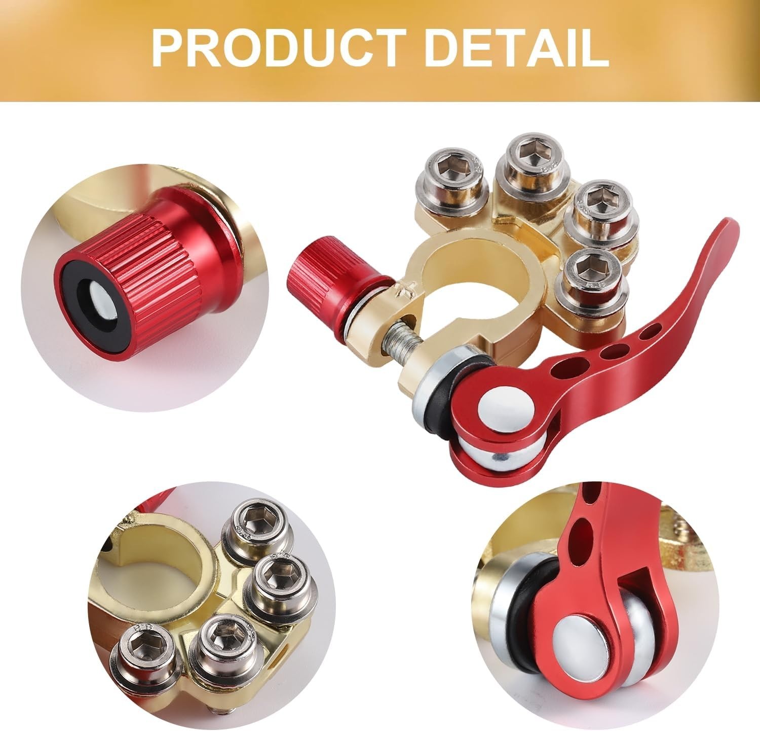 Battery Terminal Clamp Connector Pos & Neg Quick Release For SAE/JIS A Type Post