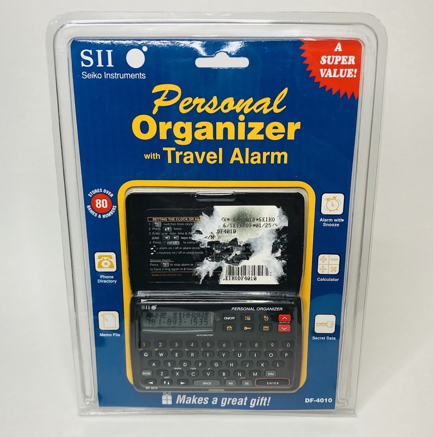 SEIKO PERSONAL ORGANIZER WITH TRAVEL ALARM  DF-4010 NOS DF4010 1997 NEW in Pkg
