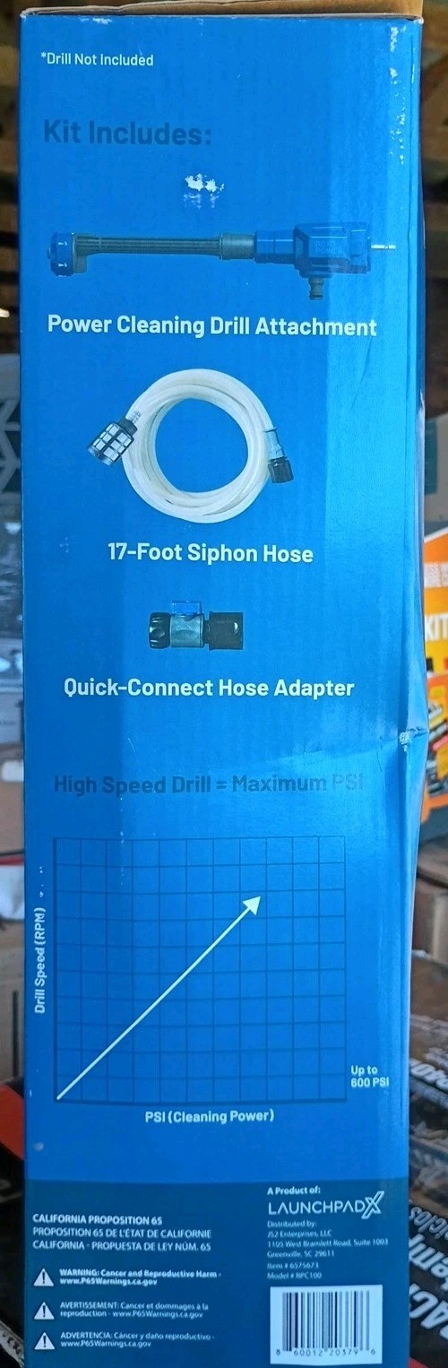 ROTOPOWER Power Cleaner Drill Attachment 600-PSI 1-GPM