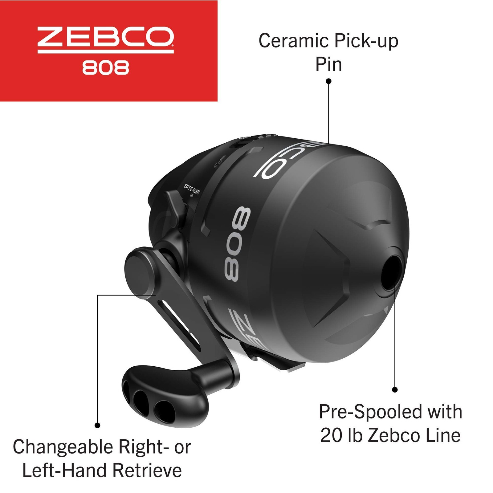 Zebco 808 Spincast Fishing Reel, Size 80 Reel, Changeable Right- or Left-Hand Re