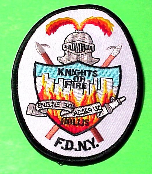 NEW YORK  FDNY  KNIGHTS OF FIRE HOLUS  4 1/2"  FIRE DEPT PATCH  FREE SHIPPING!!!