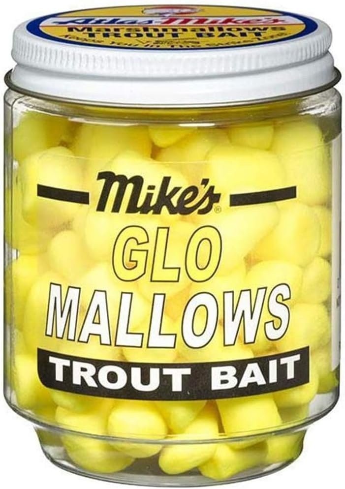 Atlas Mike's Glo Mallows Trout Bait 1.5oz Yellow Garlic Scent Jar