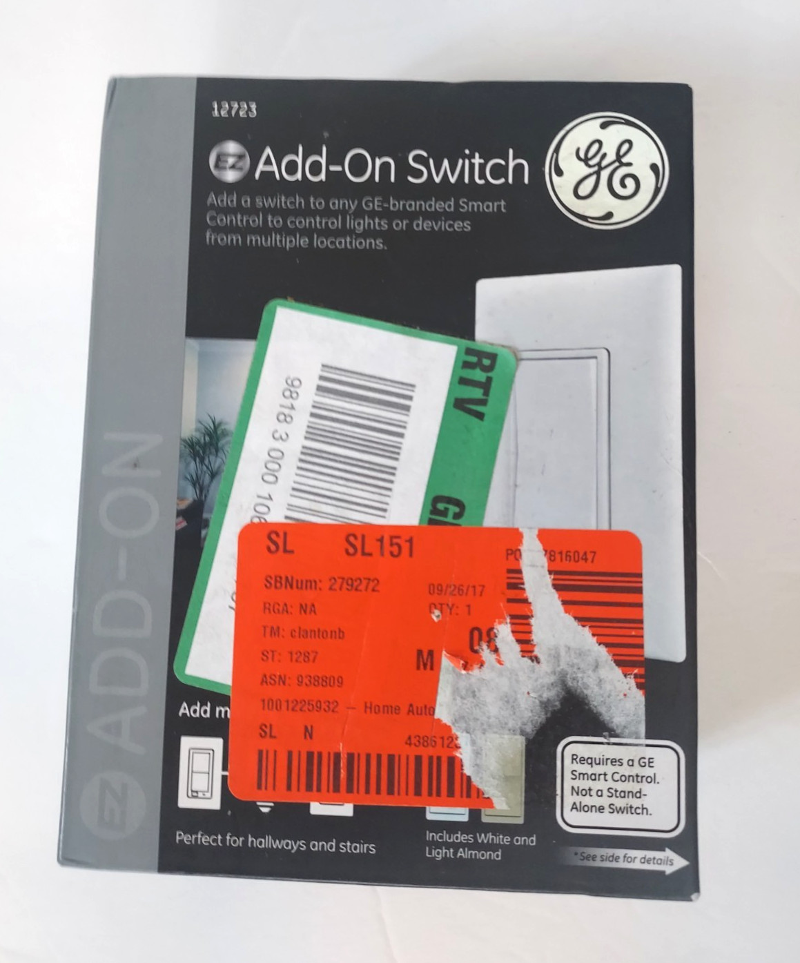 General Electric 12723 In-Wall Lighting Controller - White -New, Opened box