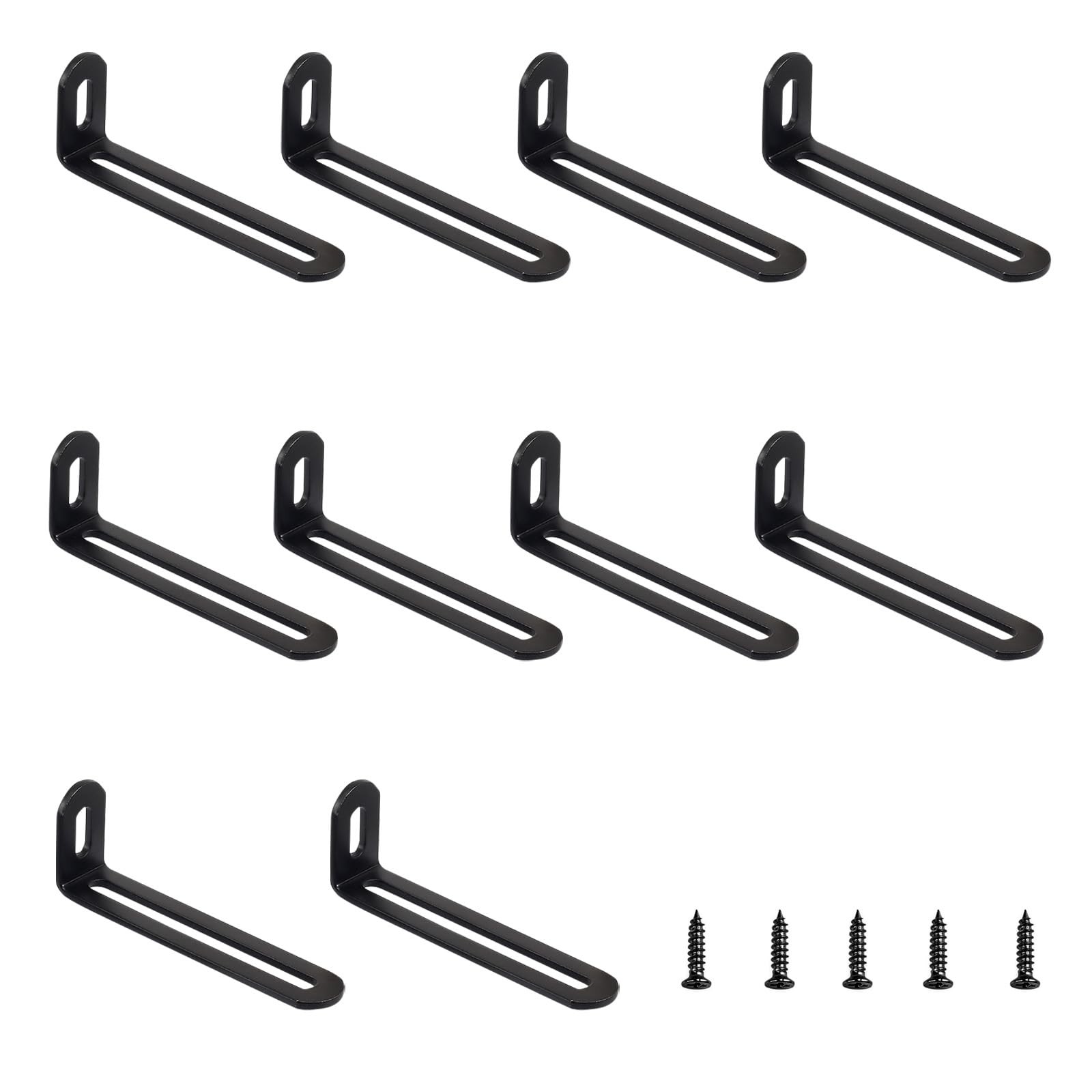 10 PCS 2.9x0.9x0.6 Inch Adjustable Right Angle L Brackets Stainless Steel