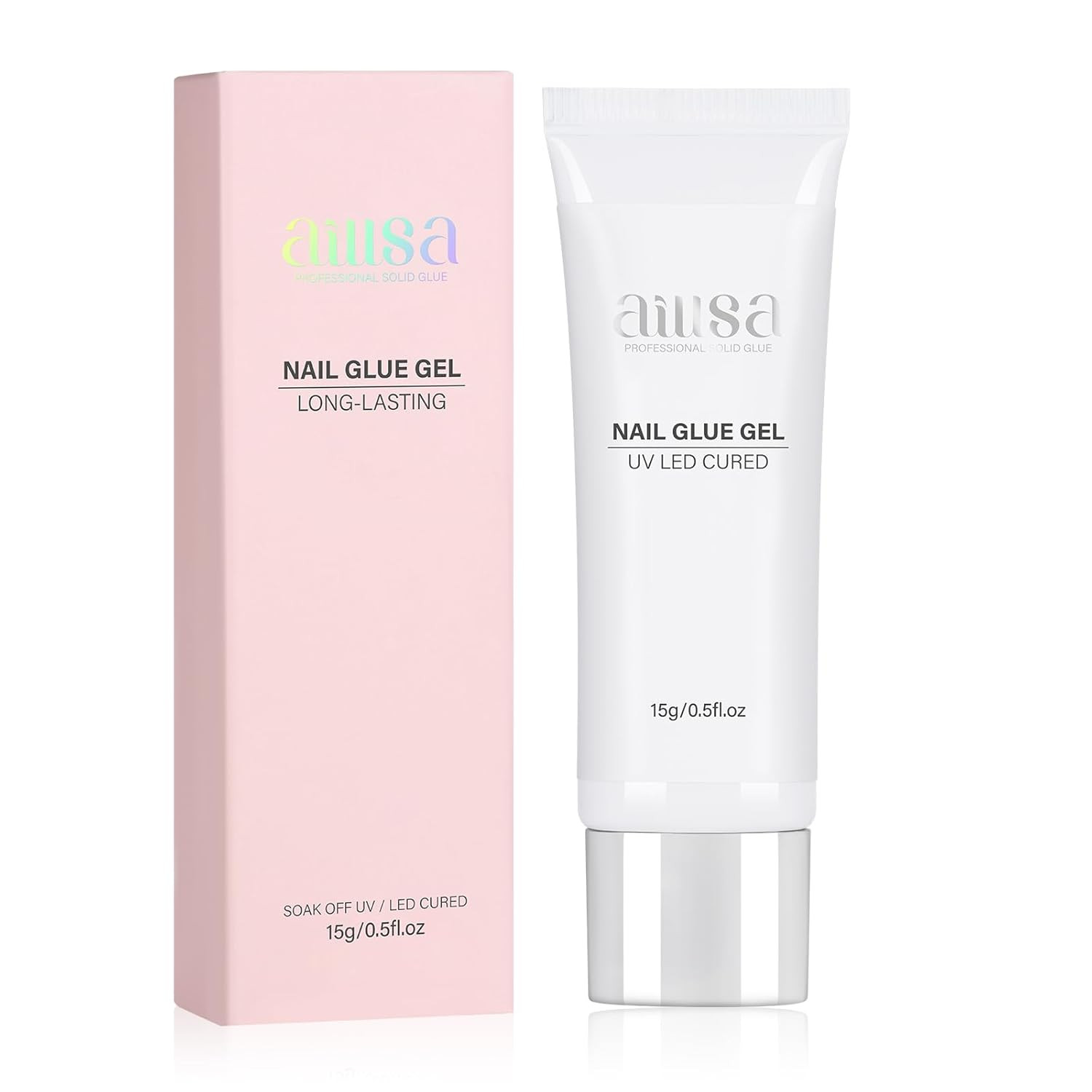 Solid Gel Nail Glue for Nail Tips Strong Nail Glue for Press Ons Professional Fa