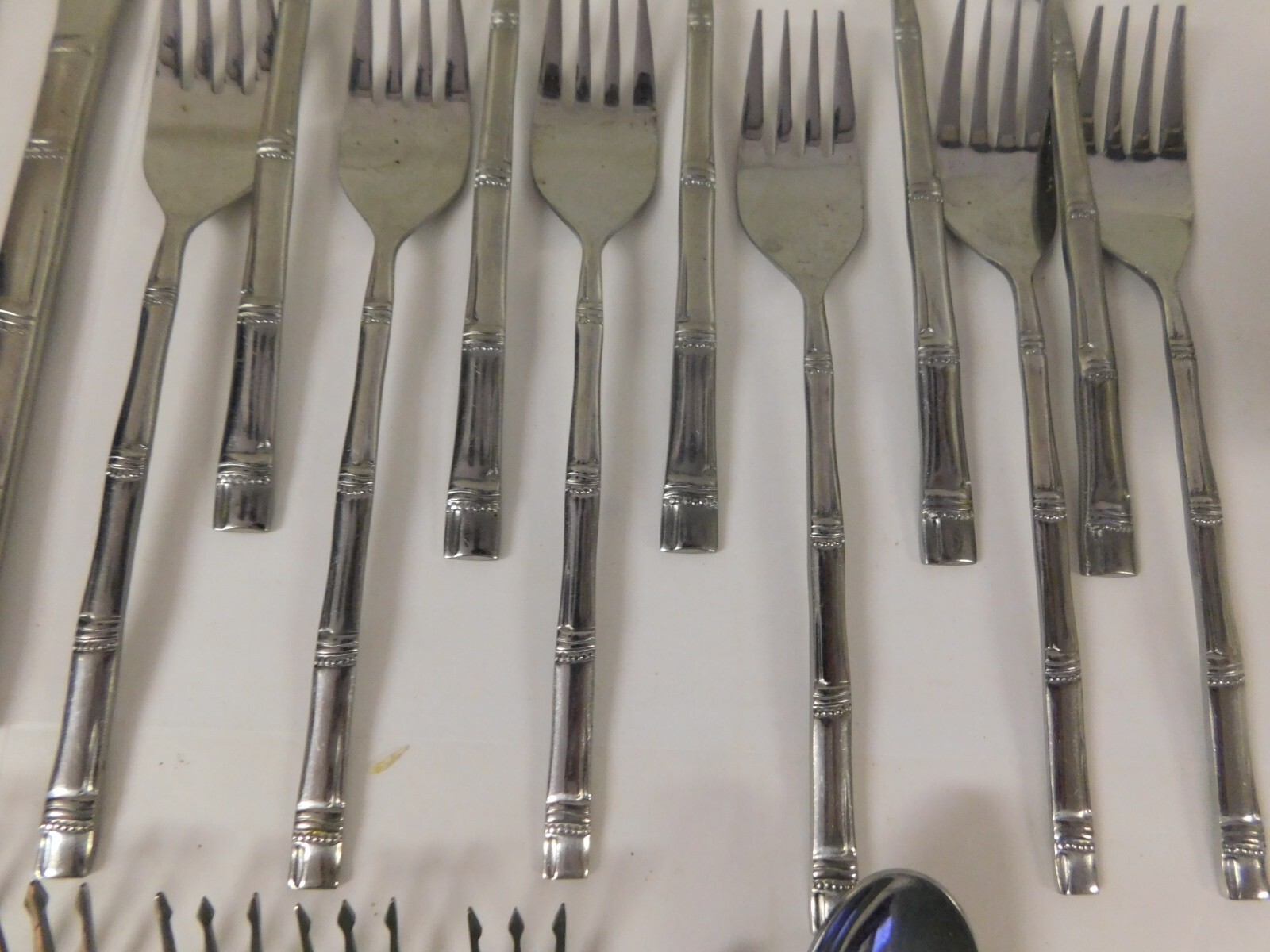 Hanford Forge Tiki Bamboo Pattern Stainless Steel Flatware