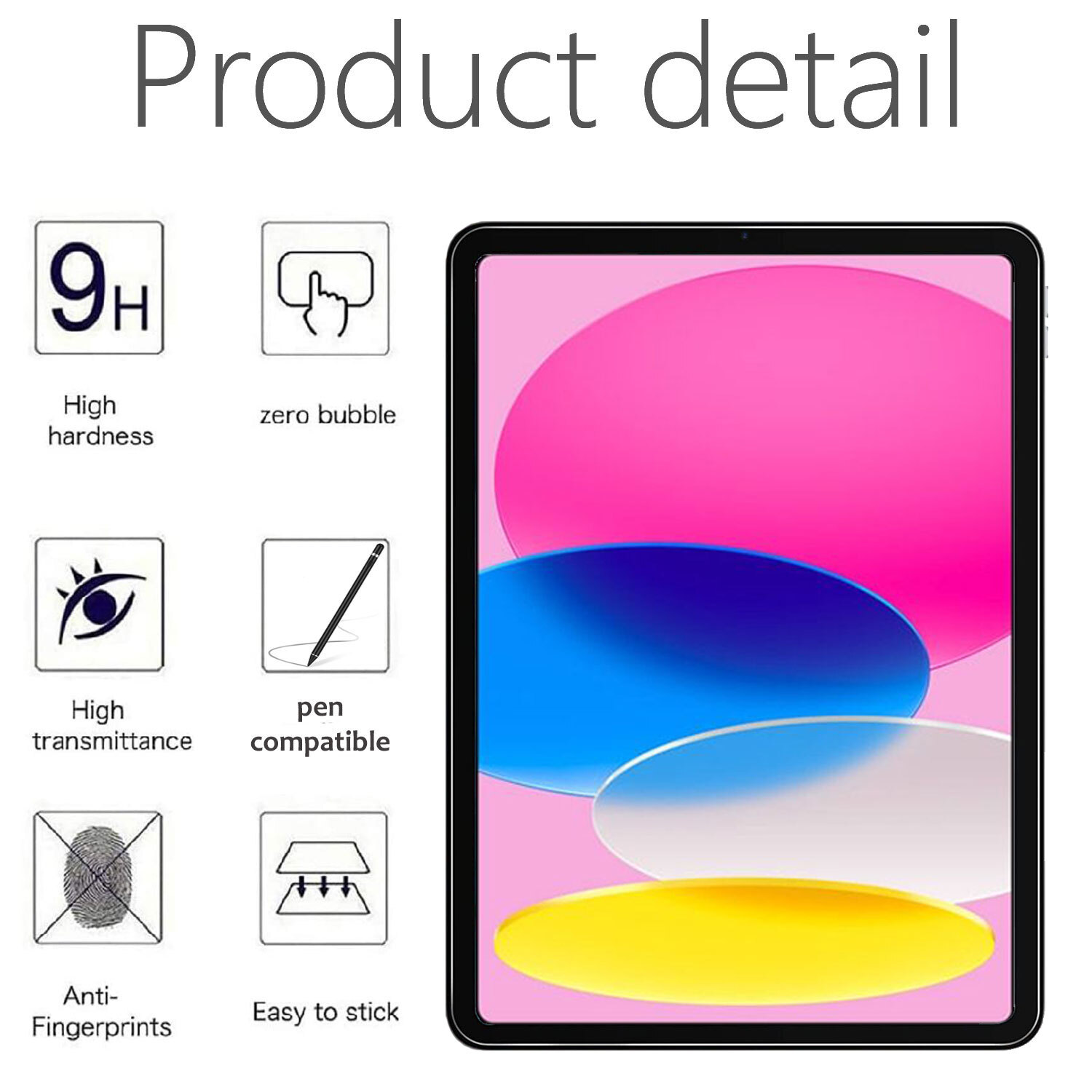 For iPad 10 (2022) 10.9 inch (10th Generation) Tempered Glass Screen Protector