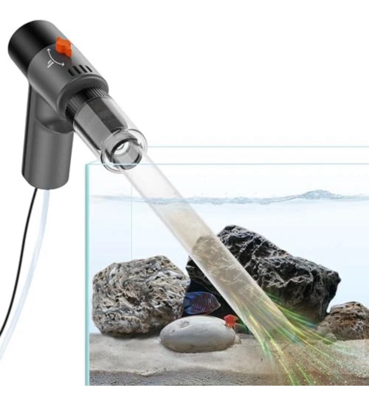 VIPASKA Electric Aquarium Gravel Cleaner Kit with High Pressure True Black