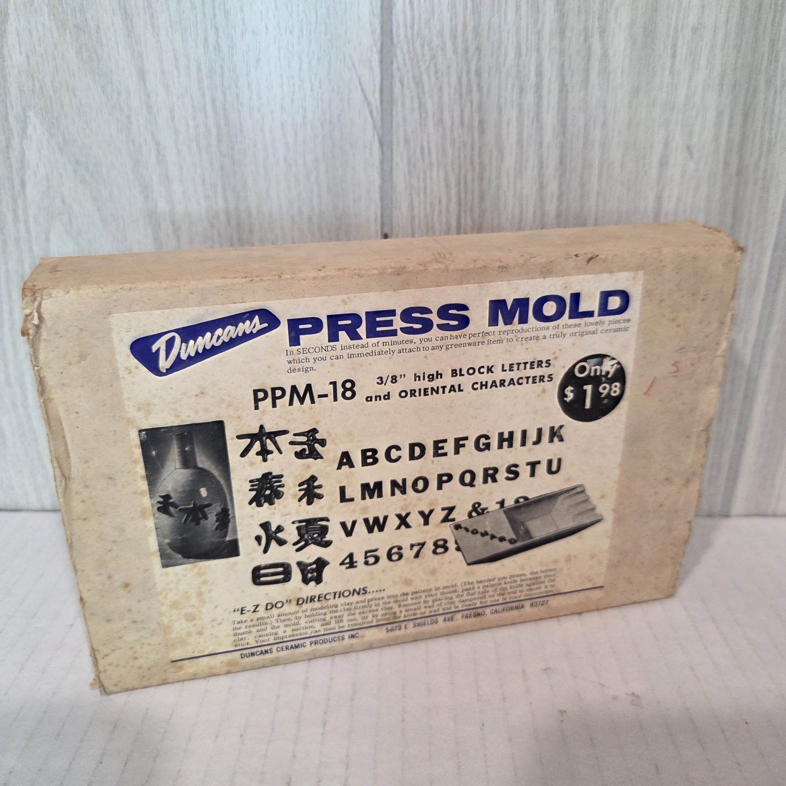 Vintage 1964 Duncan Ceramic Press Mold PPM-18 Block Letters Numerals Characters