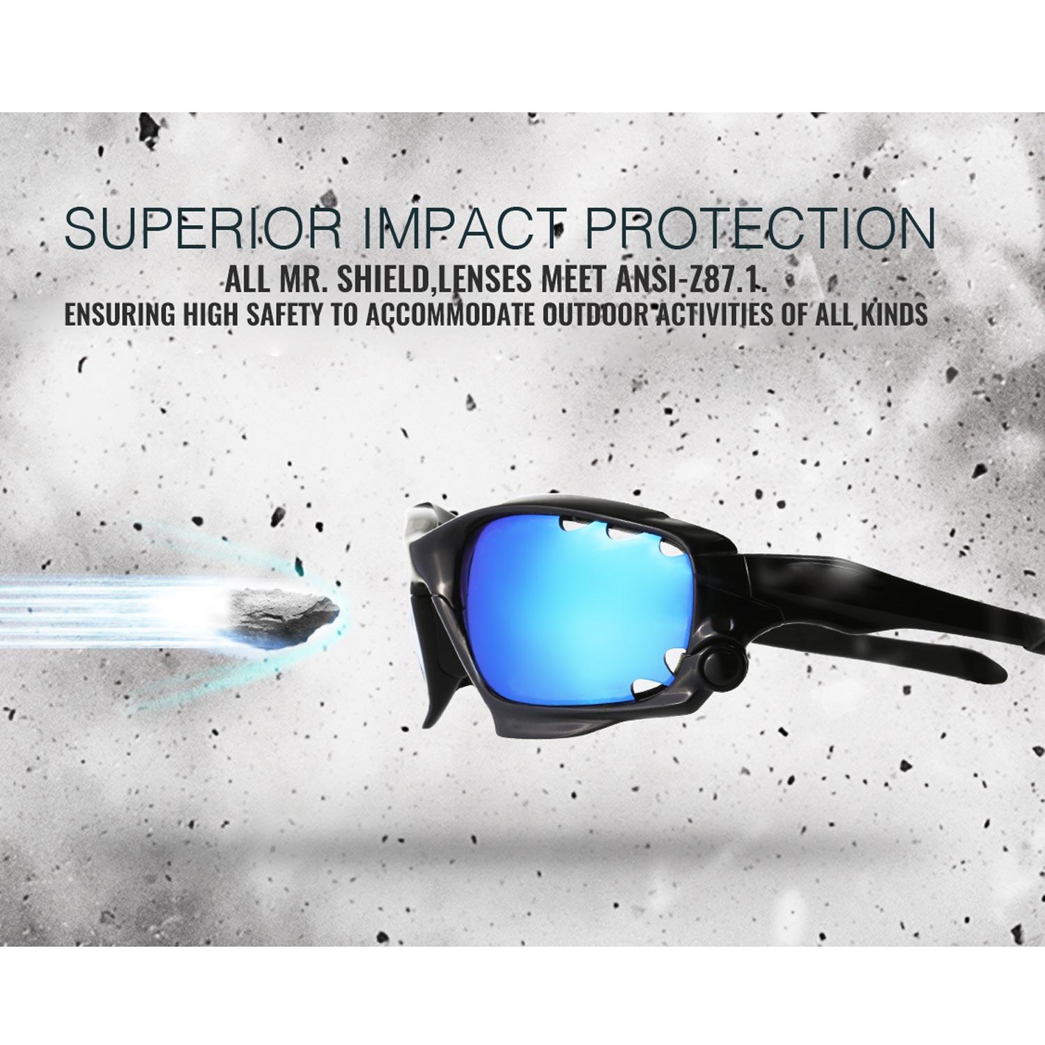 Walleva Black Mr.Shield Polarized Replacement Lenses for Oakley Cohort