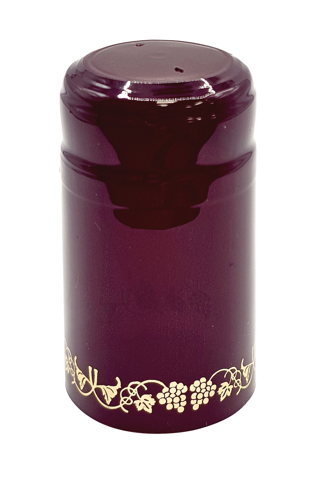 PVC Heat Shrink Capsules For Wine Bottles - 100 Count (Burgundy With Gold)