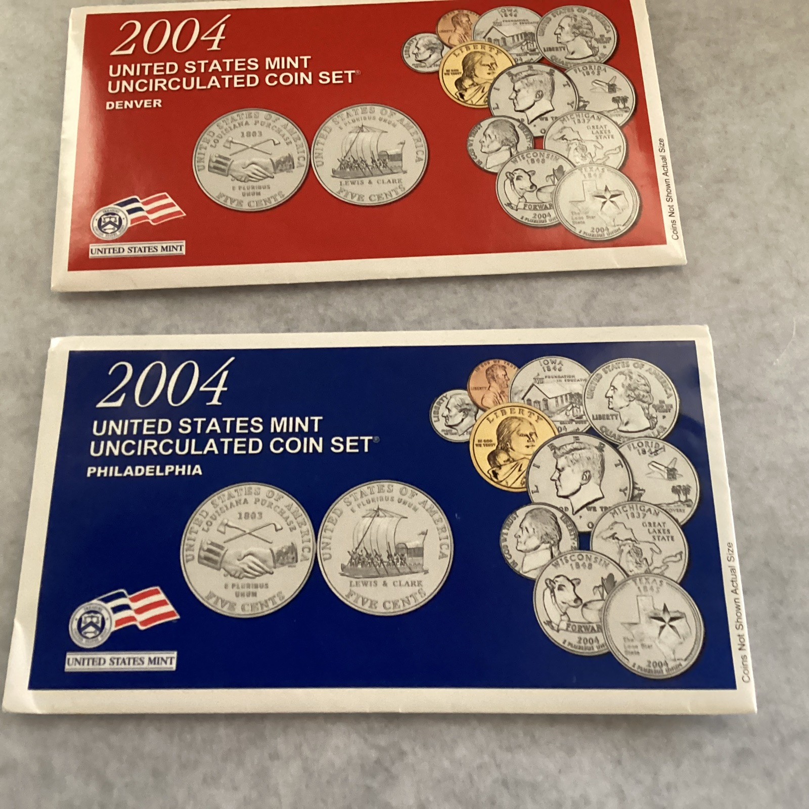 United States Mint 2004 Uncirculated Coin Set Philadelphia Denver w/ COA