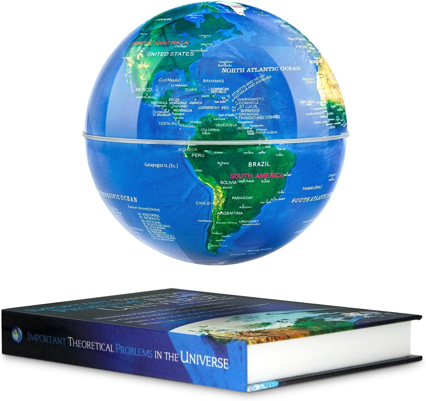 Magnetic Levitation Floating Globe with 16 Colors LED Lights, Rotating Geographi
