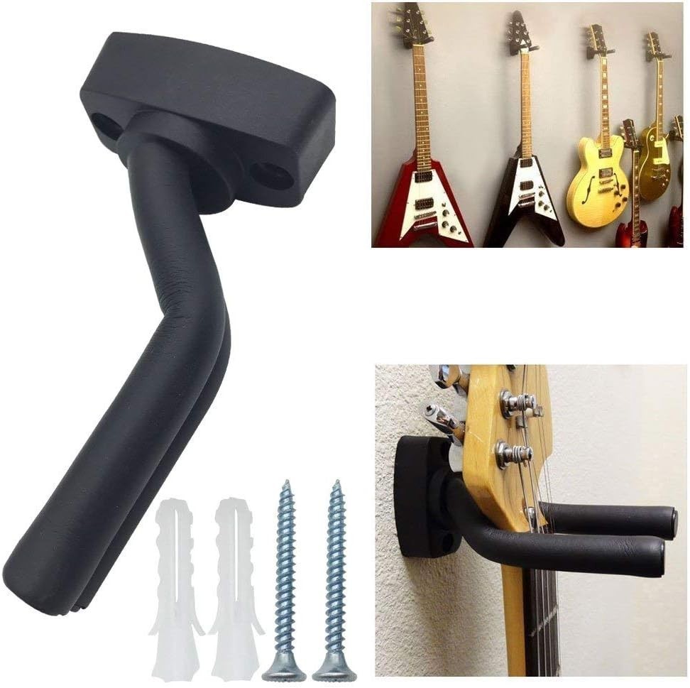 Secure Wall-Mounted Guitar Hangers - Adjustable Hooks for All String Instruments