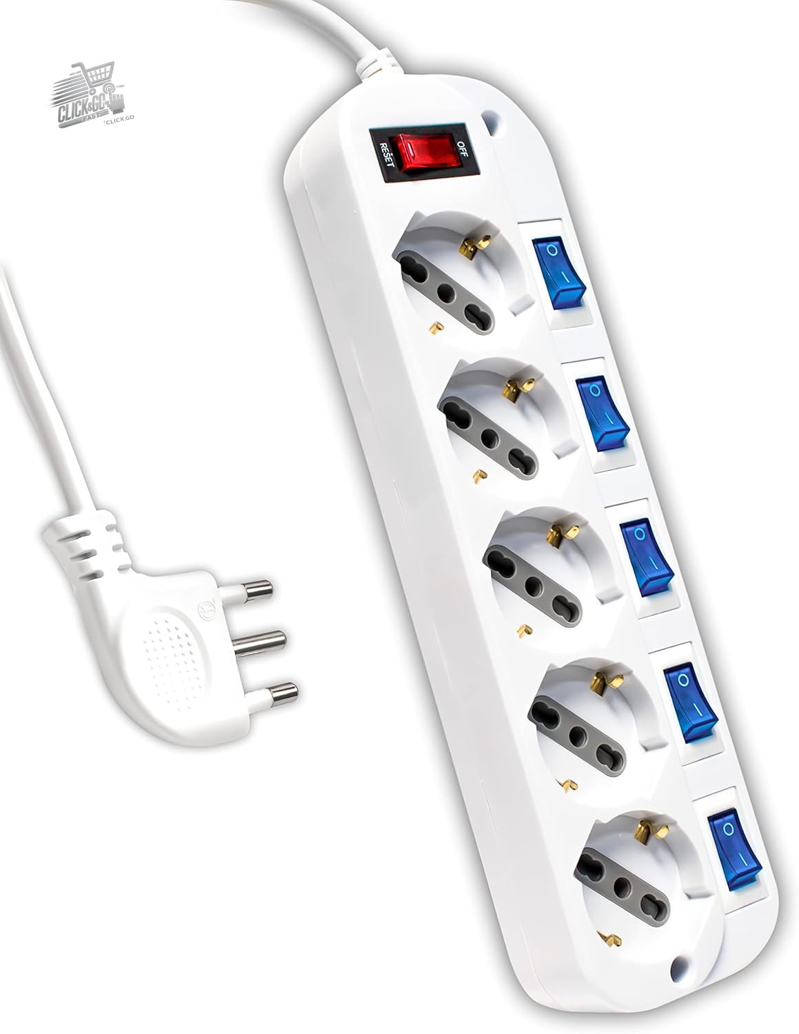 Power Outlet With Independent Switches - 5 Outlets 10/16A Two Step + Sch