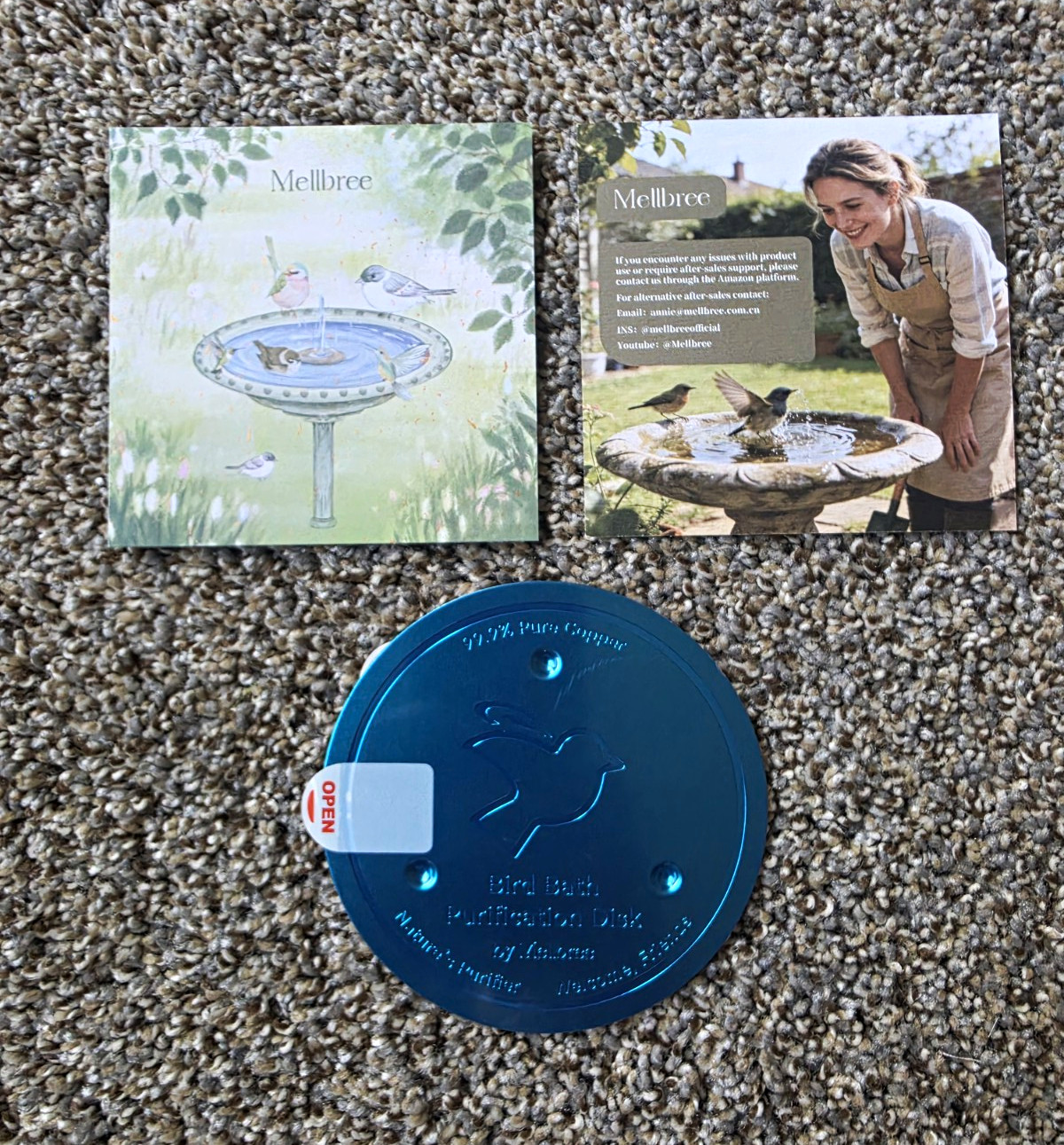 Melibree Bird Bath Purification Disk 99.9% Pure Copper, Other, No Expiration