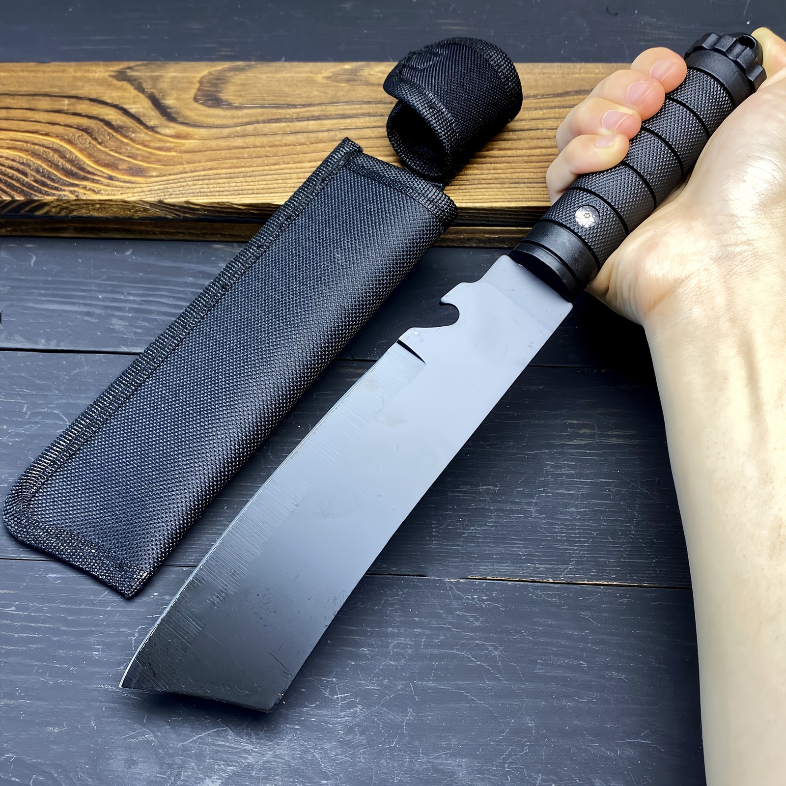 Knife, Outdoor Survival Knife with Nylon Sheath for Camping, Hiking, Bushcraft