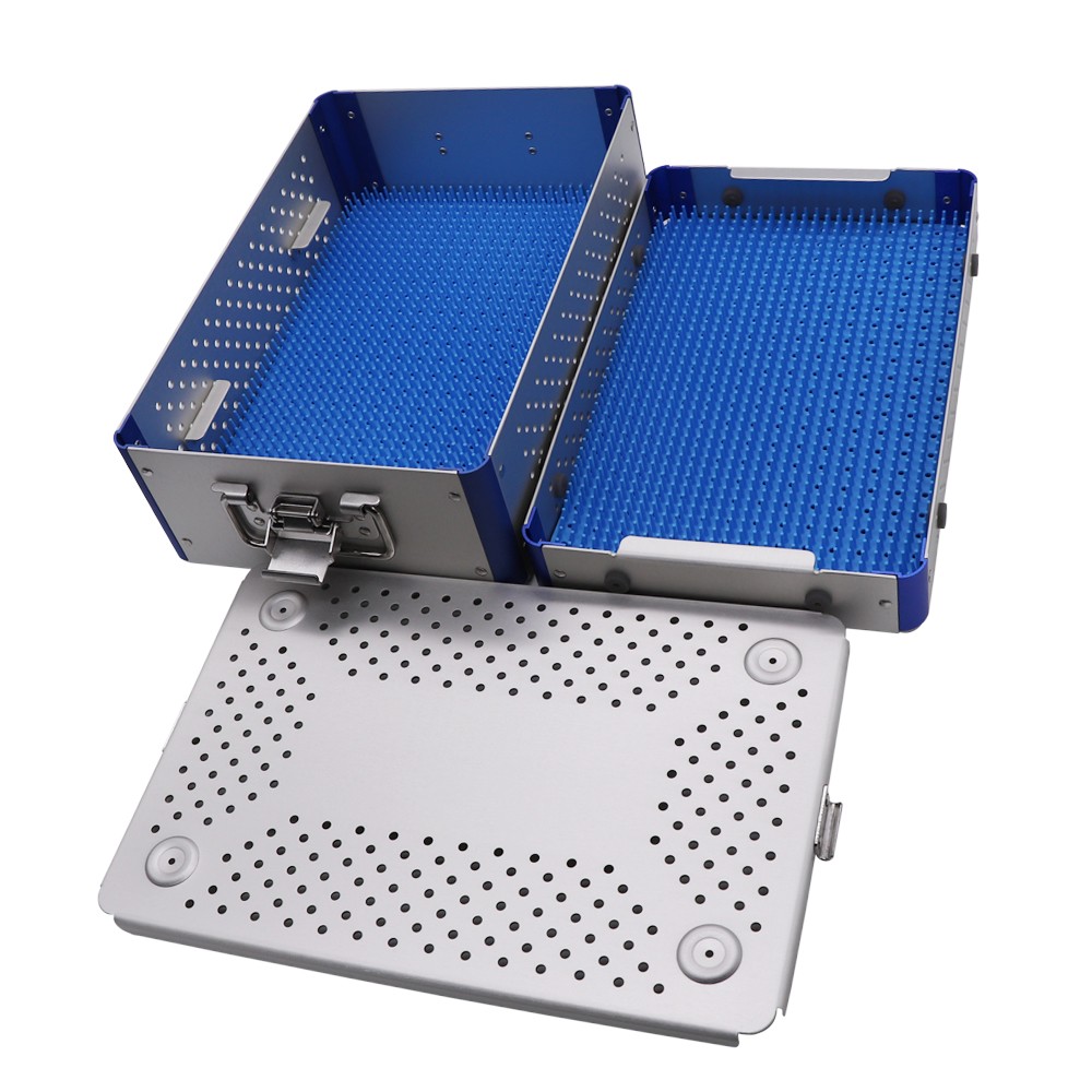 1pc Aluminum Sterilization Tray Case for General Purpose Surgical Instruments-US