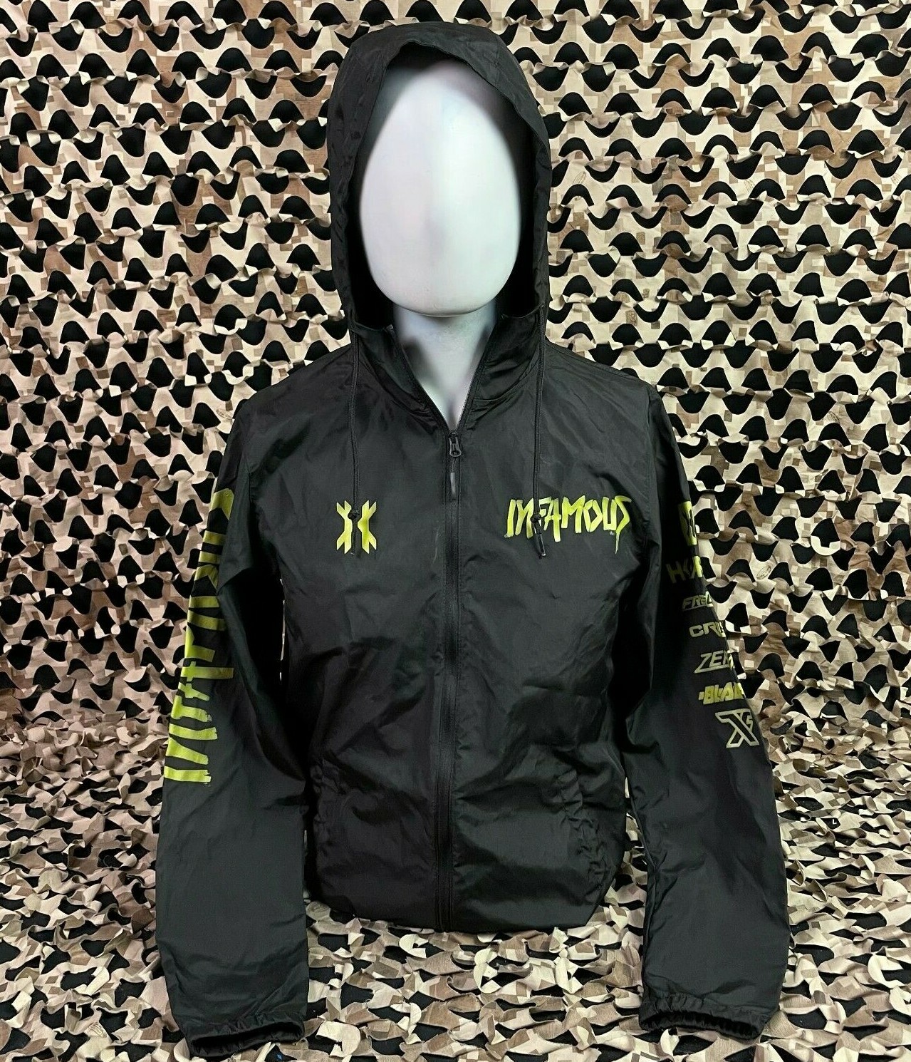 NEW HK Army Infamous Zip Up Windbreaker Jacket - Black - Small