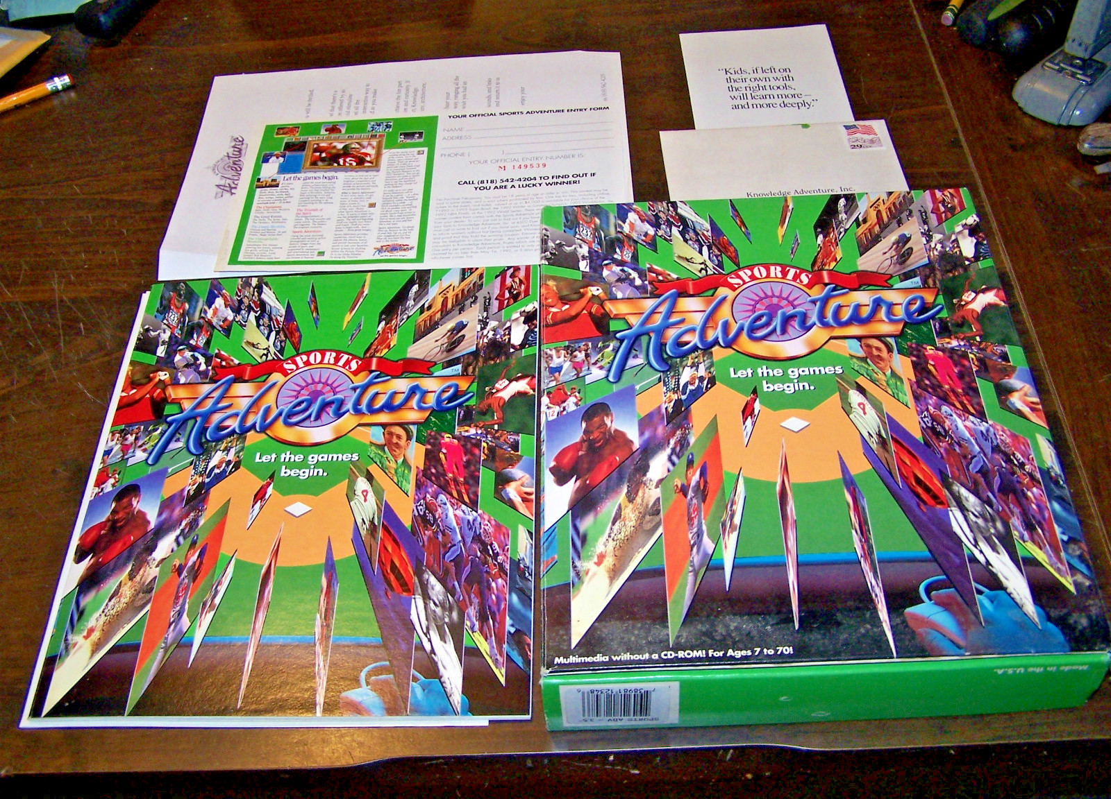 SPORTS ADVENTURE MS-DOS 8 3.5" SET 1991 BY KNOWLEDGE ADVENTURE - EUC