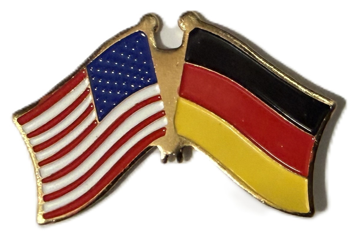 United States & Germany Flag Military Veteran Lapel Hat Pin Insignia