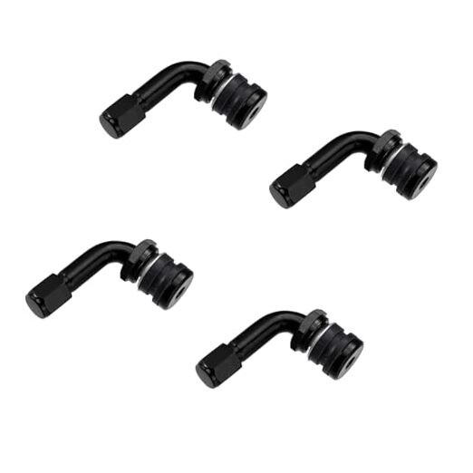 Universal Motorcycle Valve Stem, Metal, Black, 4 Pcs