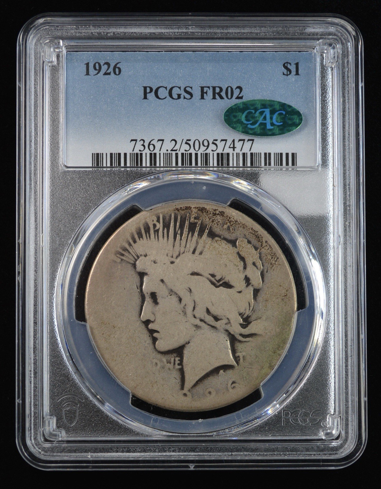 Lowball! 1926 Peace Silver Dollar $1 PCGS & CAC Fair- Great Eye Appeal Lowball