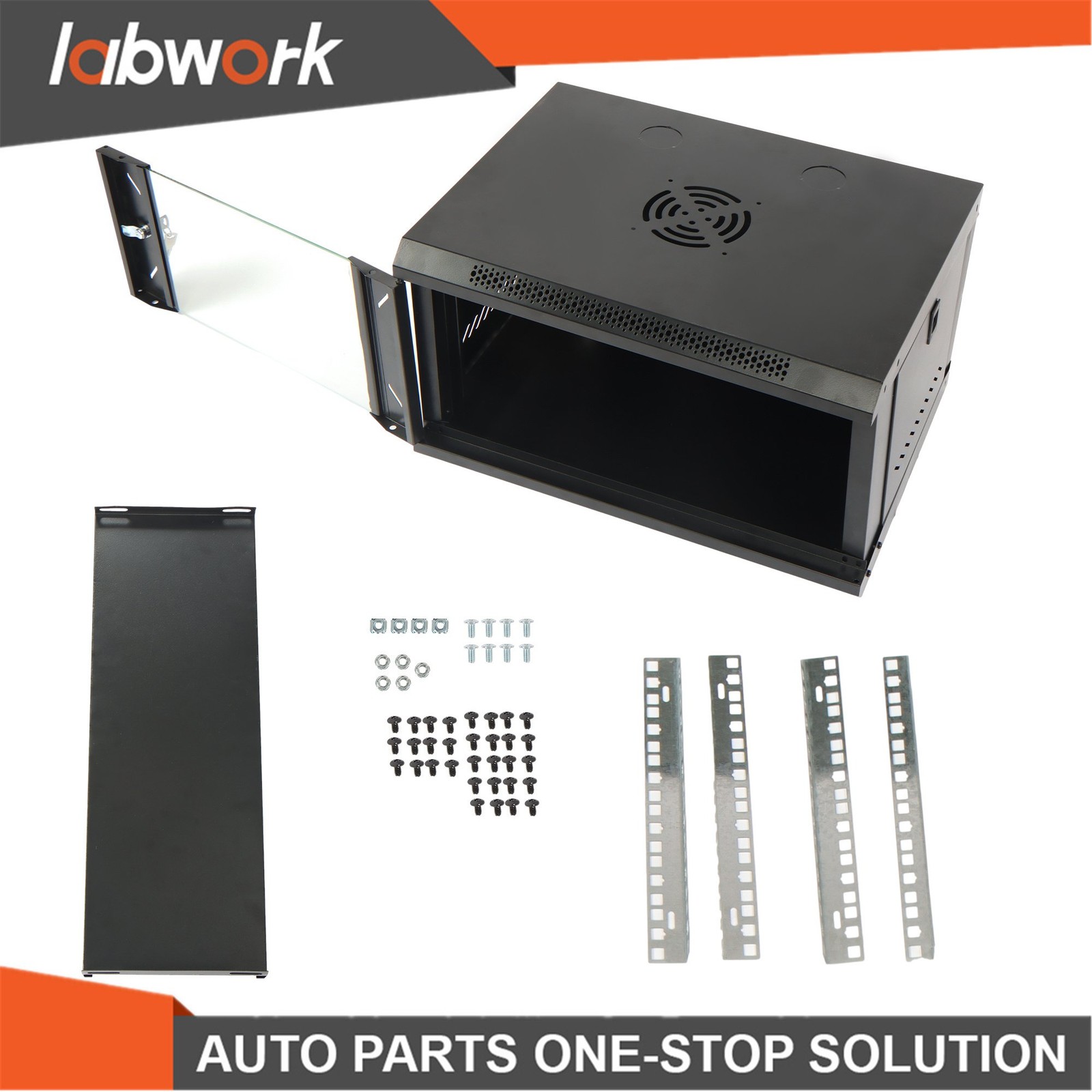 Labwork 6U Wall Network Cabinet w/ Locking Tempered Glass Door & 15.5" Depth