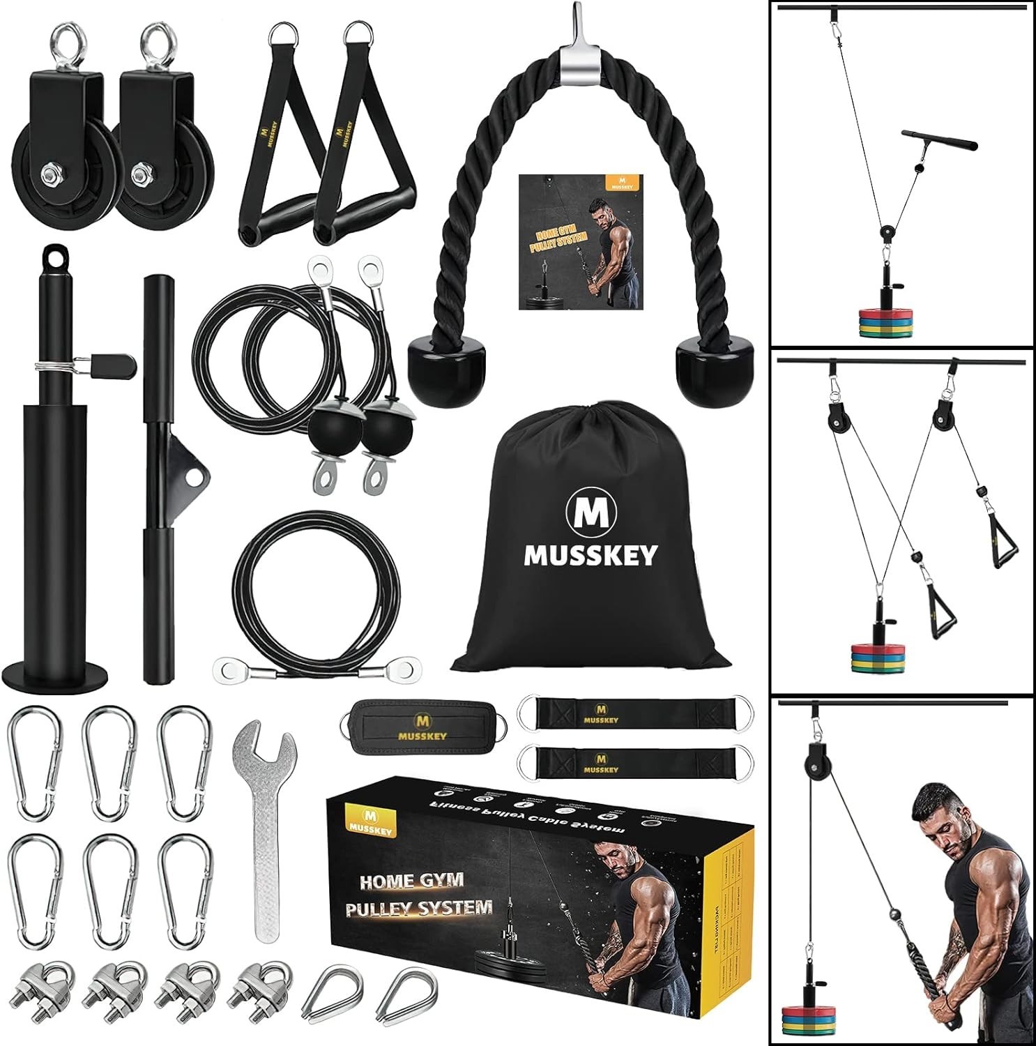 Weight Cable Pulley System Gym,Upgraded Cable Pulley Attachments for Gym