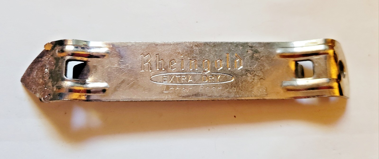 Rheingold Beer Bottle Can Opener Vintage Metal 4 1/2 in x 3/4 in Free Shipping