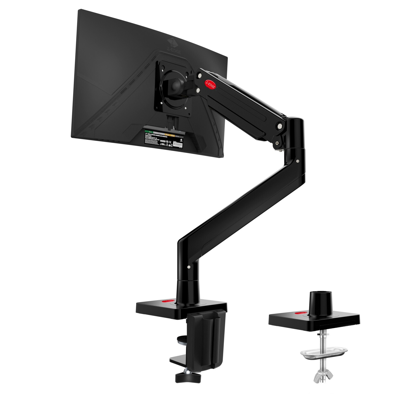 Z-EDGE Single Mount Stand Arm, for 22"- 40" monitor, Tilt Swivel Roll Adjustable