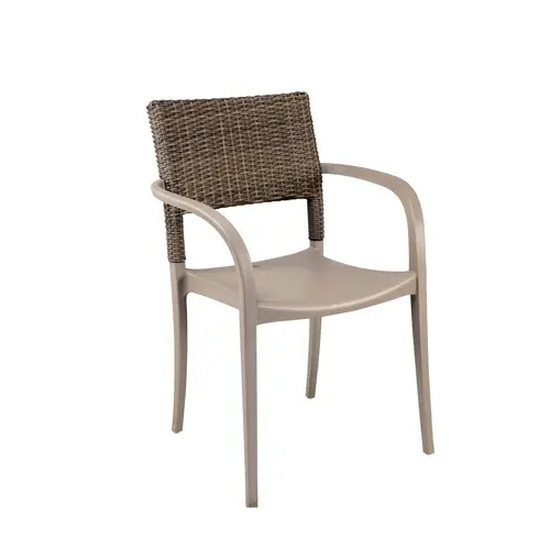 Grosfillex UT986181 Java Resin Indoor/Outdoor Stacking Armchair - 4 Per Set