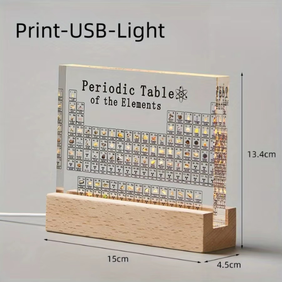 Acrylic Periodic Table Figurines Mendeleev Printing Element Periodic Table Desk