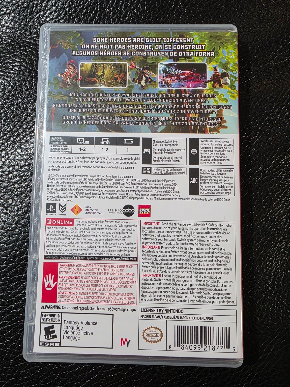 Replacement Case (NO GAME) Nintendo Switch LEGO Horizon Adventures