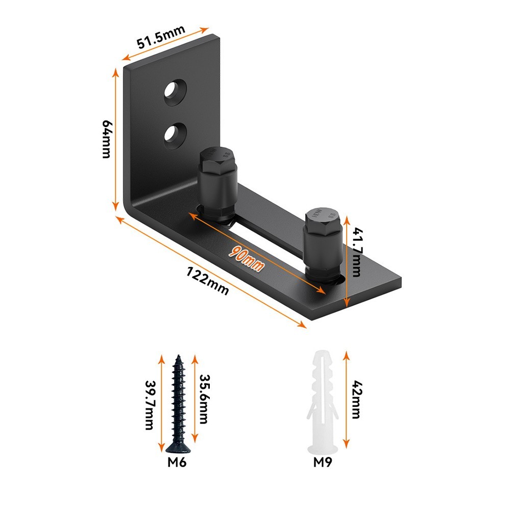 Heavy Duty Sliding Door Floor Guide with Adjustable Rollers Flush Fit Design