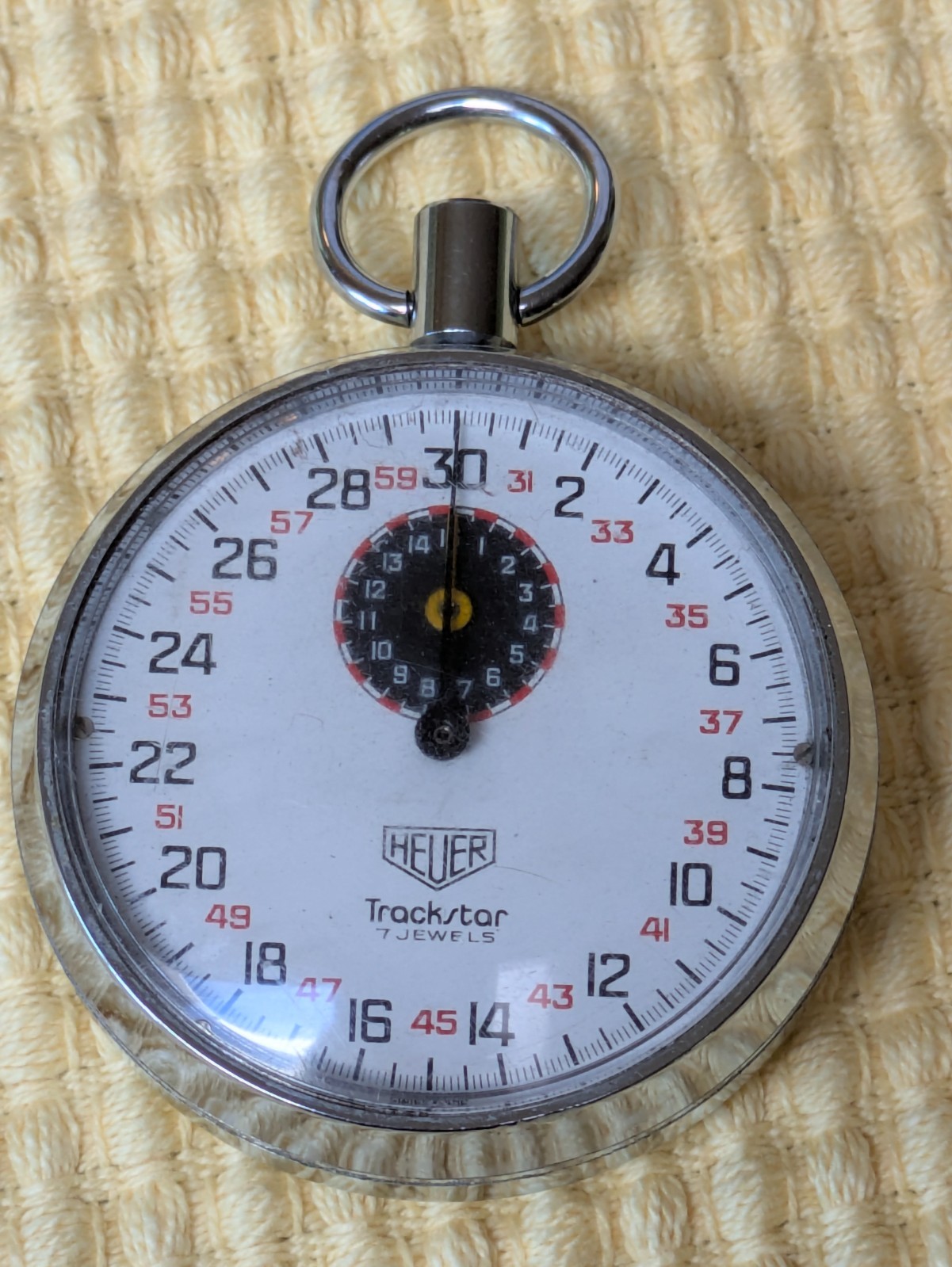 RARE VINTAGE HEUER TRACKSTAR 7 JEWELS MECHANICAL STOPWATCH, FOR PARTS!!