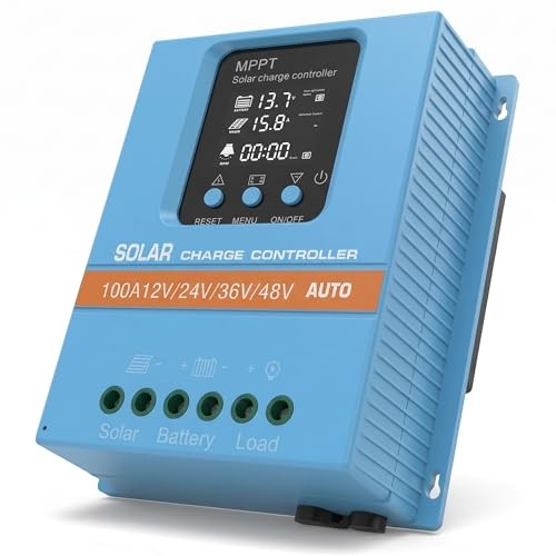 Solar Charge Controller 100A 12V 24V 36V 48V Intelligent Recognition LCD