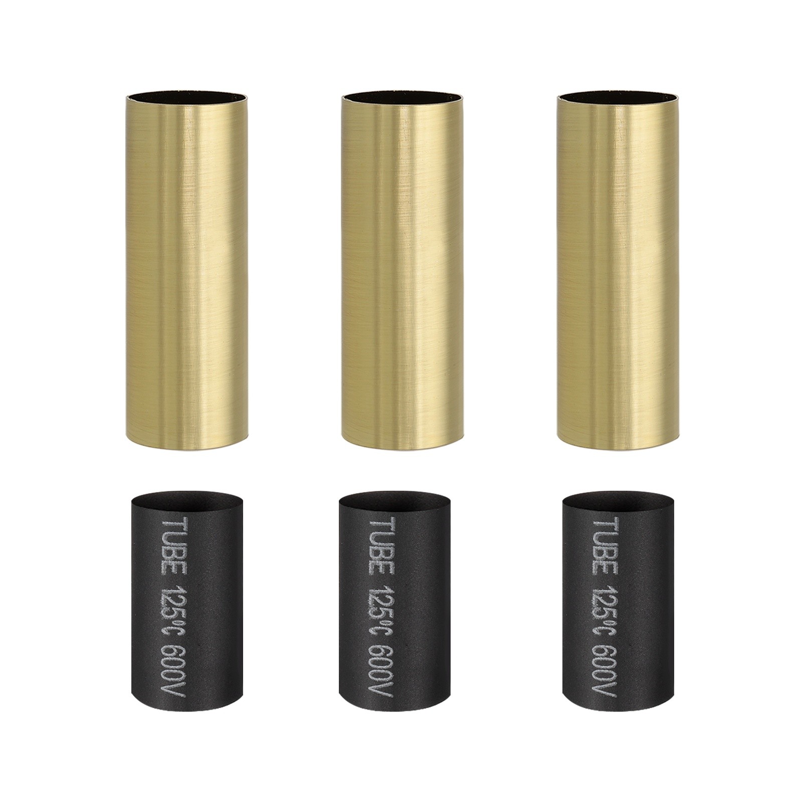 3 Pcs 2.6" Tall Metal E12 Candle Covers Sleeves Bronze