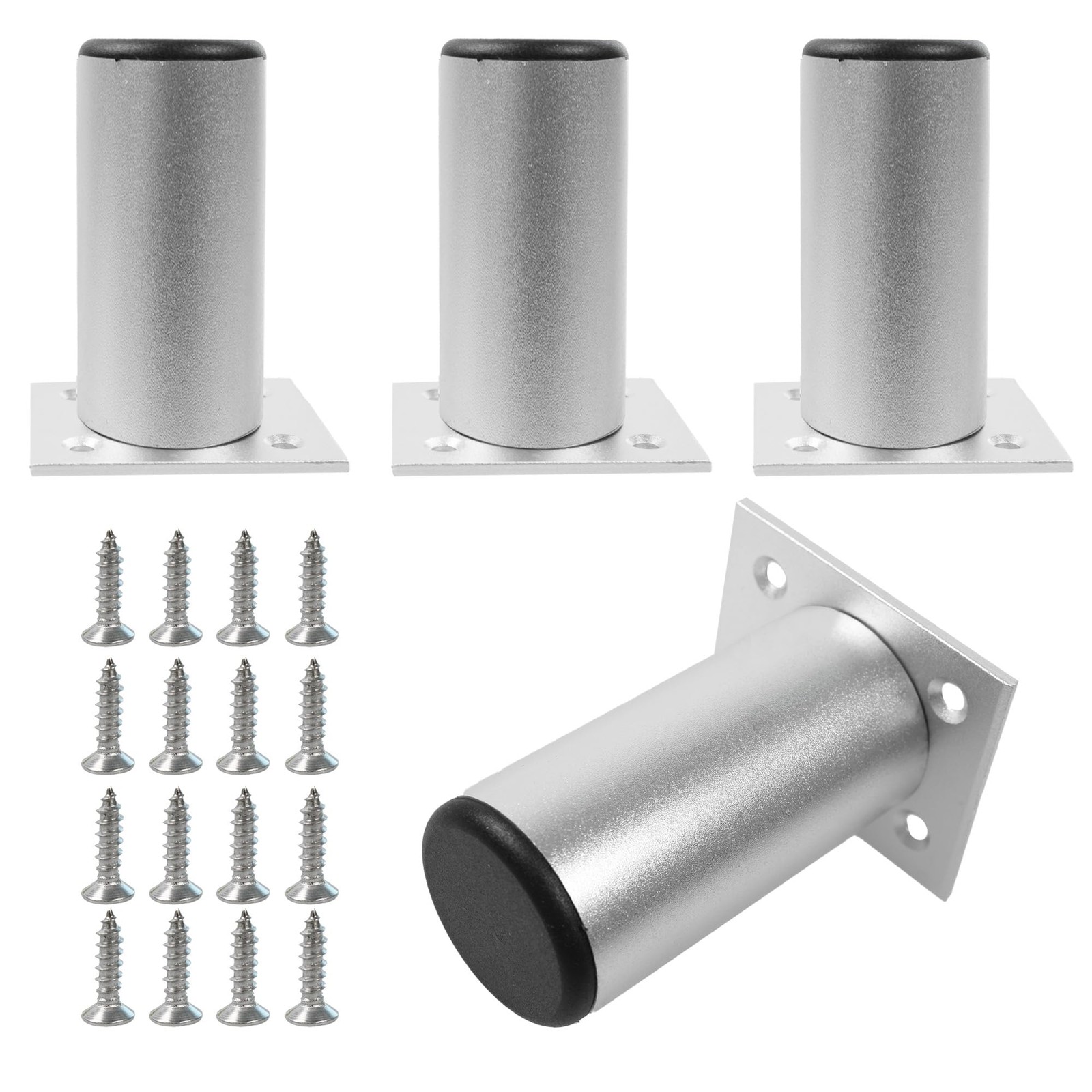 4 PCS 3 Inch Silver Adjustable Furniture Legs Aluminum Alloy Sofa Cabinet