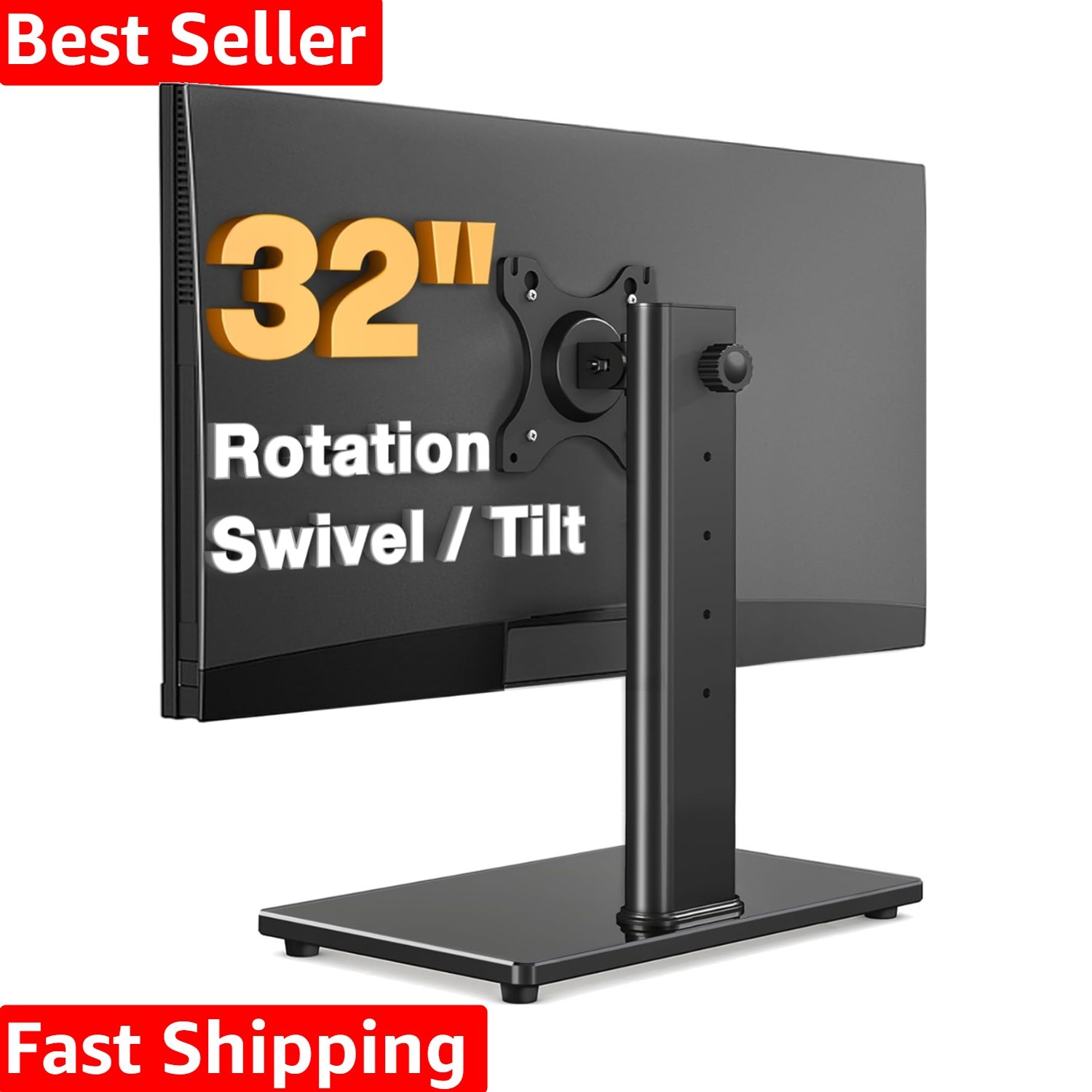 Single Monitor Stand VESA Mount for 13-32 Inch Screens, Free-Standing Monitor...