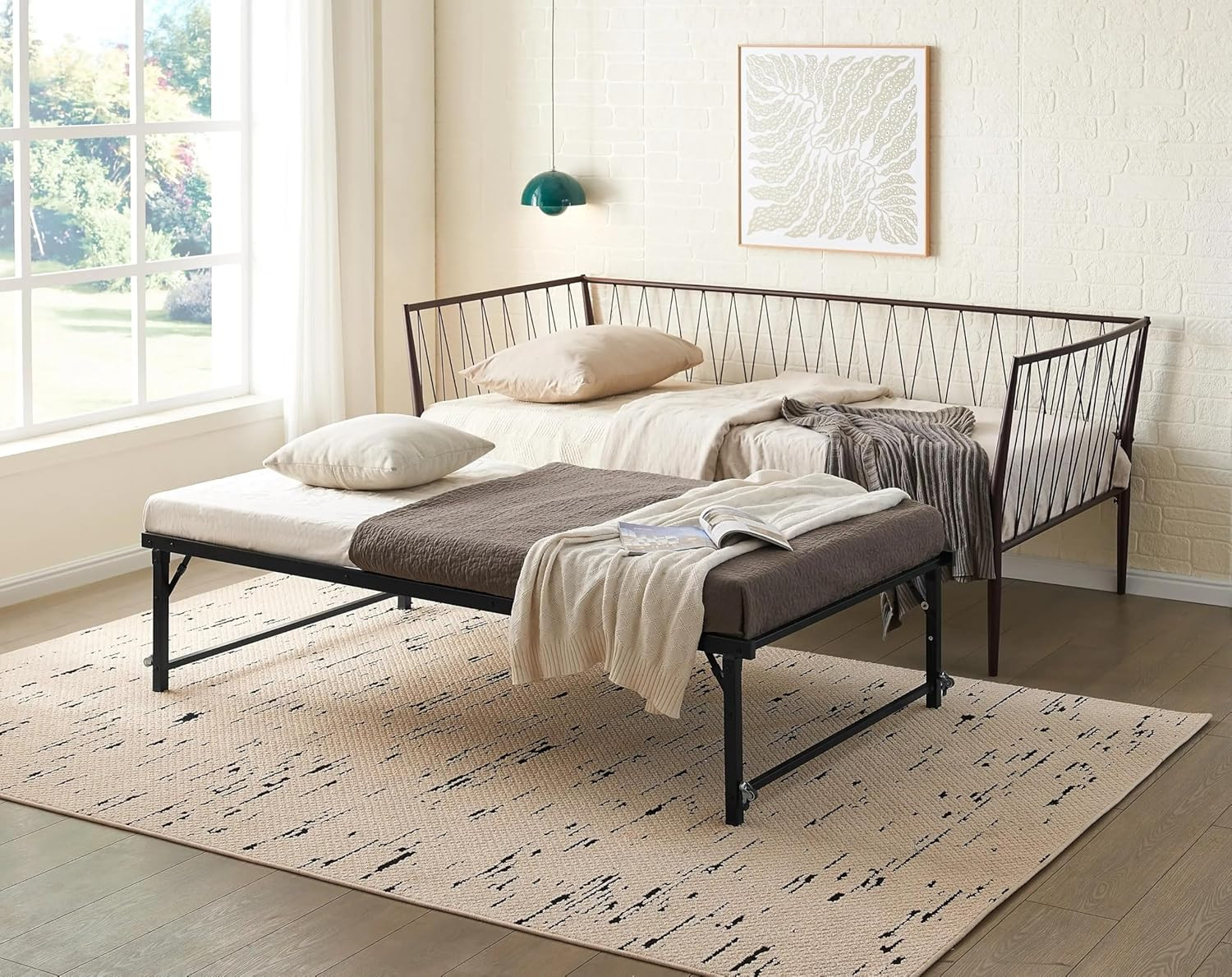 Bella Daybed with Trundle – Modern Space-Saving Sofa Bed for Small Rooms