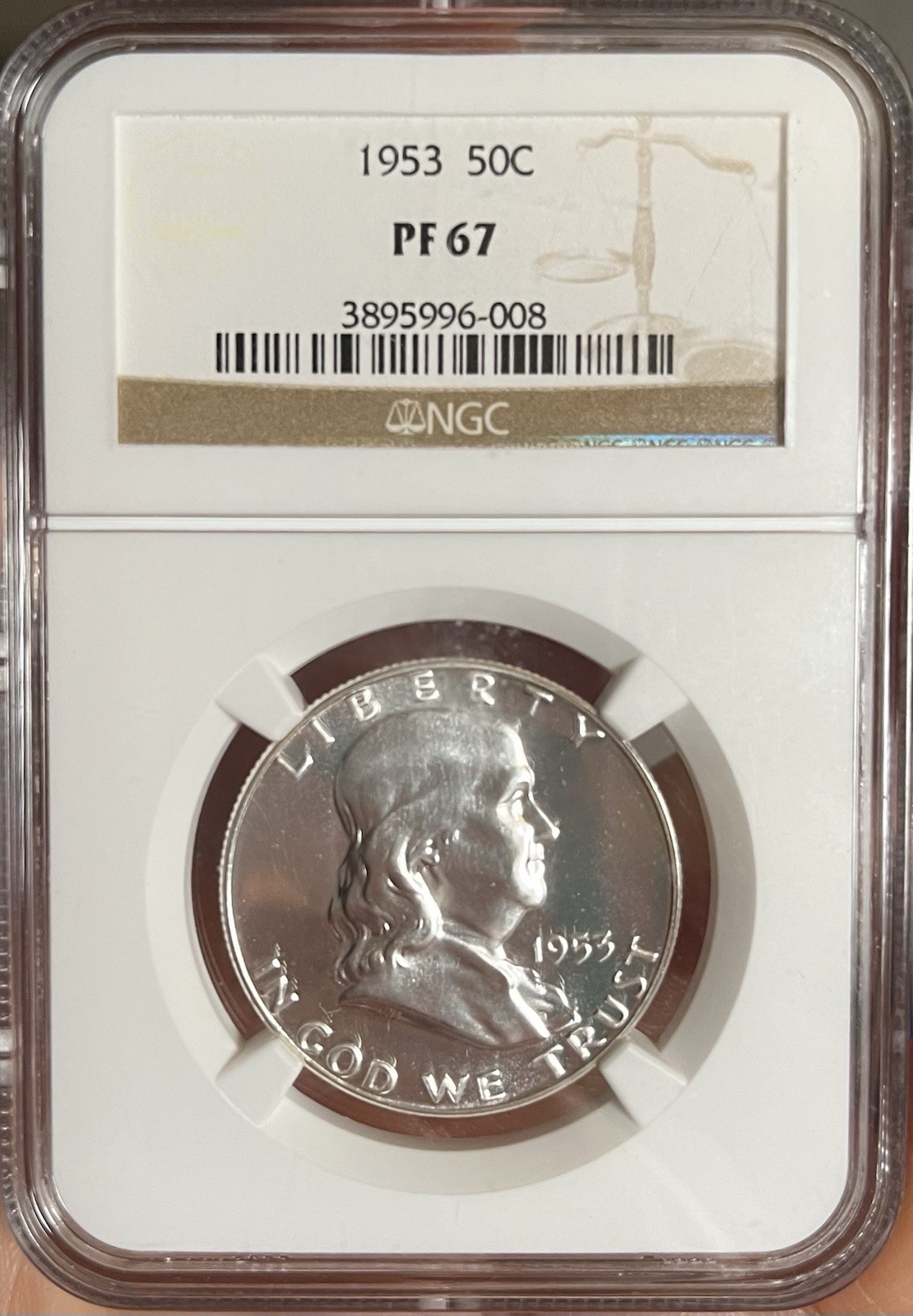 1953 NGC PF67 Franklin Half Dollar Proof Coin. Uncirculated 90% Silver! 🇺🇸🪙