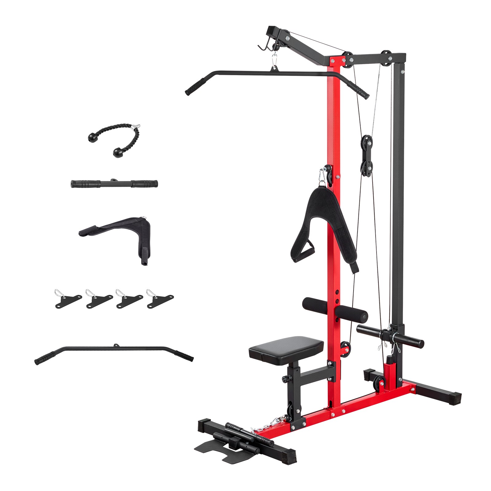 VEVOR LAT Pull Down Machine 3-in-1 LAT Machine with 3-Level Adjustable Seat